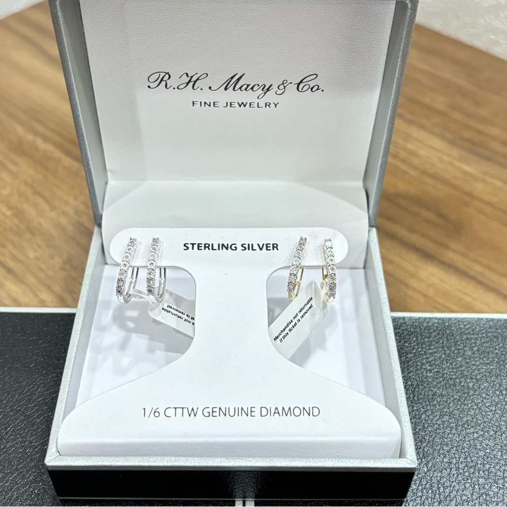 Small diamond hoop earrings